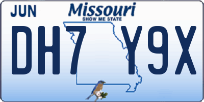 MO license plate DH7Y9X