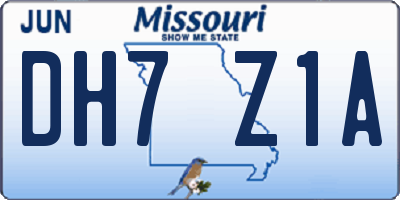MO license plate DH7Z1A