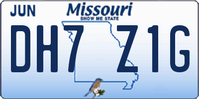 MO license plate DH7Z1G