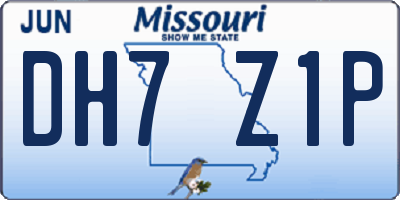 MO license plate DH7Z1P