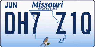 MO license plate DH7Z1Q