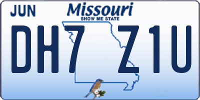 MO license plate DH7Z1U