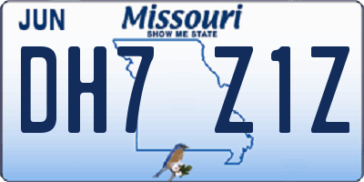 MO license plate DH7Z1Z