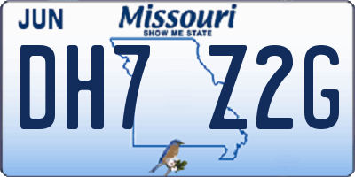 MO license plate DH7Z2G