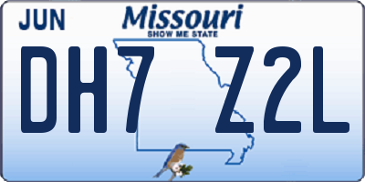 MO license plate DH7Z2L