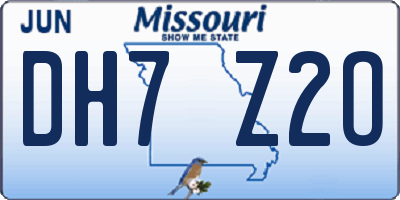 MO license plate DH7Z2O
