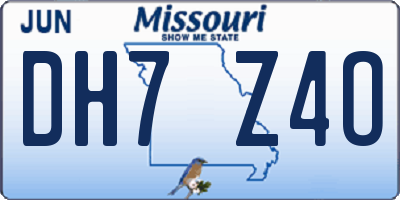 MO license plate DH7Z4O
