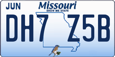 MO license plate DH7Z5B