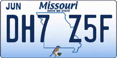 MO license plate DH7Z5F