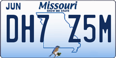 MO license plate DH7Z5M