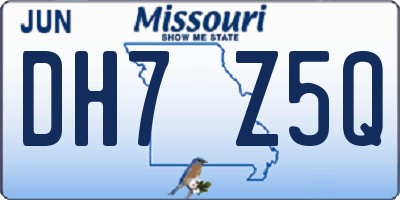 MO license plate DH7Z5Q