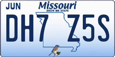 MO license plate DH7Z5S