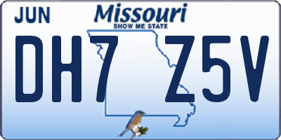 MO license plate DH7Z5V