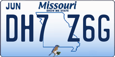 MO license plate DH7Z6G