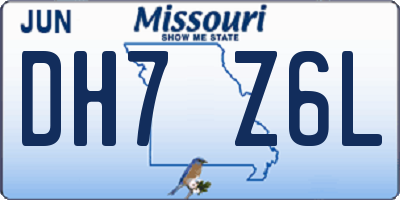 MO license plate DH7Z6L