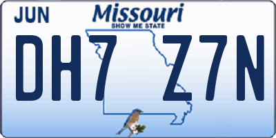MO license plate DH7Z7N
