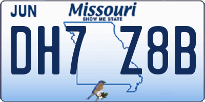 MO license plate DH7Z8B