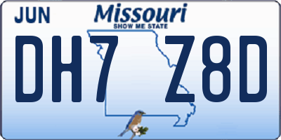 MO license plate DH7Z8D