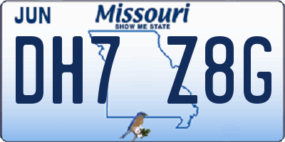 MO license plate DH7Z8G
