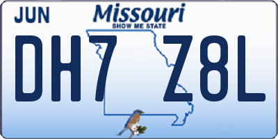 MO license plate DH7Z8L