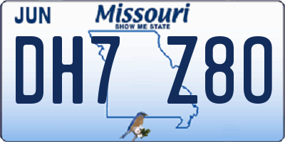 MO license plate DH7Z8O