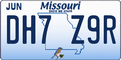 MO license plate DH7Z9R