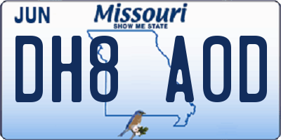 MO license plate DH8A0D