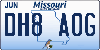 MO license plate DH8A0G