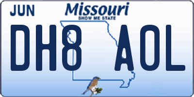 MO license plate DH8A0L