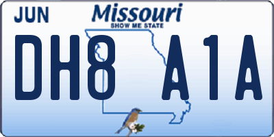 MO license plate DH8A1A
