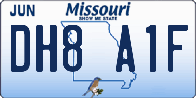 MO license plate DH8A1F