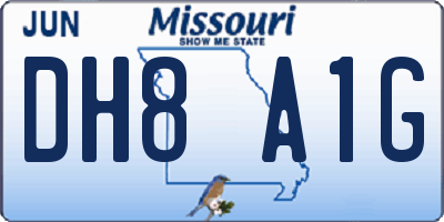 MO license plate DH8A1G