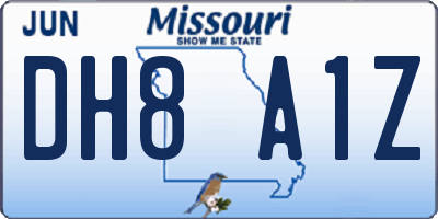 MO license plate DH8A1Z