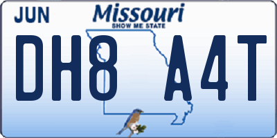 MO license plate DH8A4T