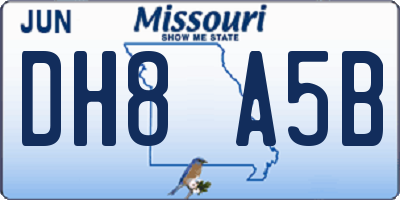MO license plate DH8A5B
