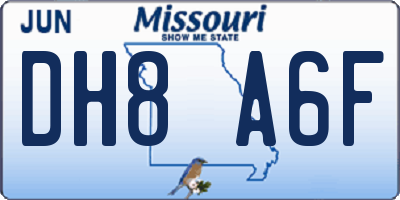 MO license plate DH8A6F