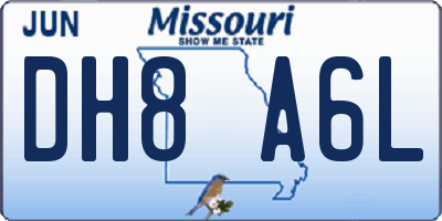 MO license plate DH8A6L