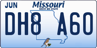 MO license plate DH8A6O
