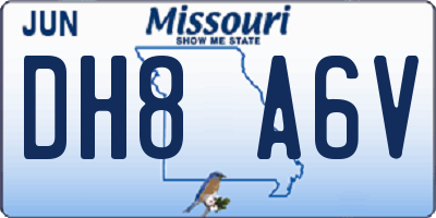 MO license plate DH8A6V