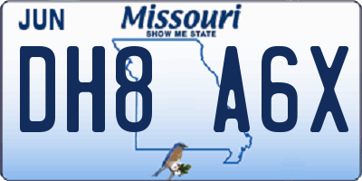 MO license plate DH8A6X