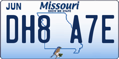 MO license plate DH8A7E