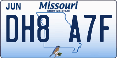 MO license plate DH8A7F