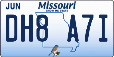 MO license plate DH8A7I