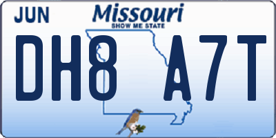 MO license plate DH8A7T