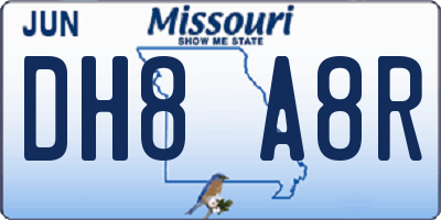 MO license plate DH8A8R