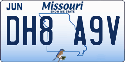 MO license plate DH8A9V