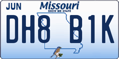 MO license plate DH8B1K
