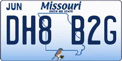 MO license plate DH8B2G