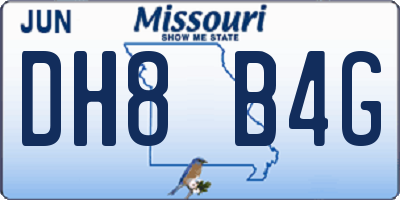MO license plate DH8B4G