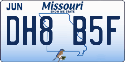 MO license plate DH8B5F
